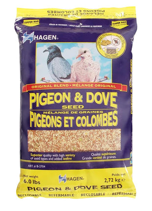 Hagen Pigeon & Dove Seed, Original Formula Bird Food, 6 lb Bag 芒聙聯 Nutritionally Complete Seed Mix with Vitamins & Minerals 芒聙聯 Wild & Captive Bird Diet 芒聙聯 Insect-Resistant Air-Tight Packaging