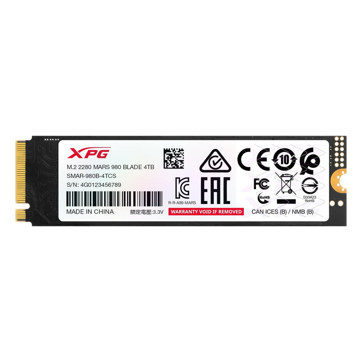 XPG 2TB Mars 980 Blade PCIe 5.0 NVMe M.2 2280 Internal Solid State Drive – Up to 14,000 MB/s Read, PCIe Gen5 x4 SSD (SMAR-980B-2TCS)