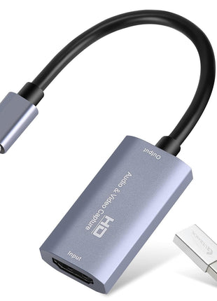 Guermok Video Capture Card, 4K USB3.0 HDMI to USB C Capture Card for Streaming, 1080P 60FPS, Compatible with iPad Mac OS Windows, Quest 3, OBS, PS5/4, Switch2/1, Xbox, Camera (Silver)