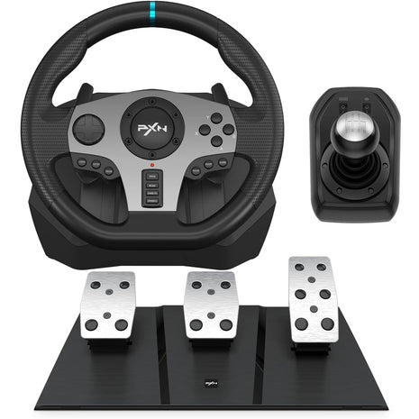 PXN Racing Wheel - Steering Wheel V9 Driving Wheel 270°/ 900° Degree Vibration Gaming Steering Wheel with Shifter and Pedal for PS4, PC, PS3, Xbox Series X|S, Xbox One(V9)