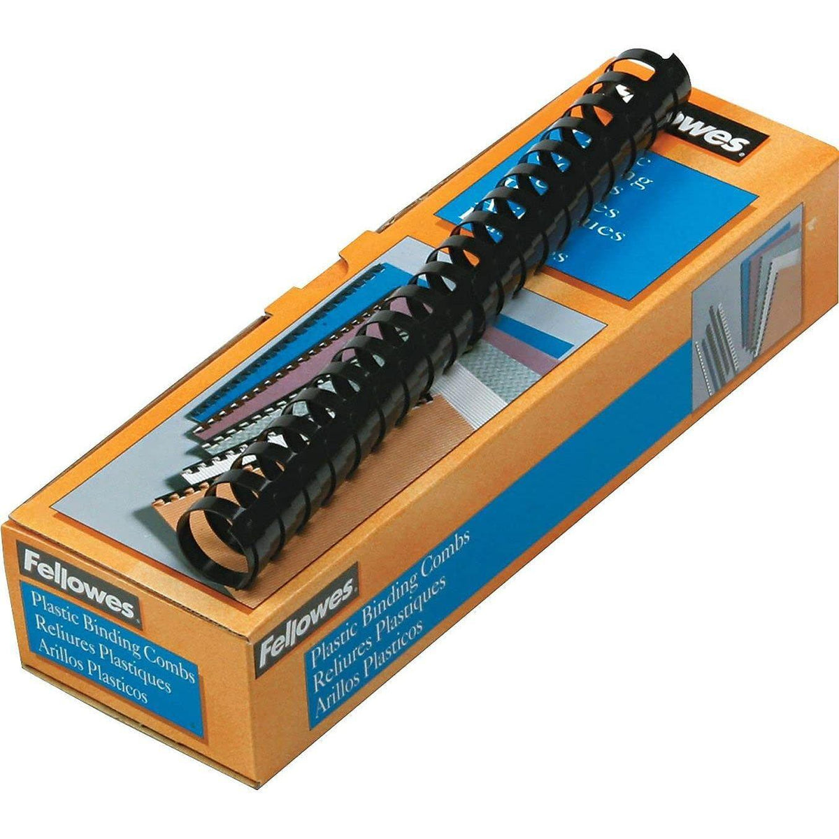 Fellowes Plastic Comb Bindings, 1 Inch, 200-Sheet Capacity, Black, 10 per Pack (52383)