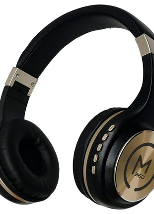 Morpheus 360 Bluetooth Headphones, Wireless Headphones Over Ear, Wireless Headset with Microphone, Black with Gold Accents, Comfortable Design HP5500G