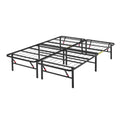 Amazon Basics Bed Frame with Storage, Foldable Metal Platform, Sturdy Steel, No Box Spring Needed, 14 inches High, Tool-Free Setup, Full Size, Black