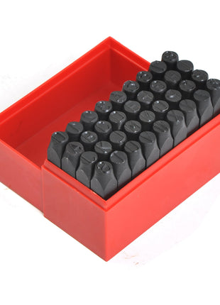 36pc 3/8 inch Steel Metal Punch Letter & Number Stamp Stamping Set with Plastic Case