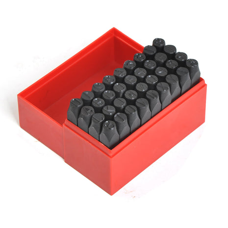 36pc 3/8 inch Steel Metal Punch Letter & Number Stamp Stamping Set with Plastic Case