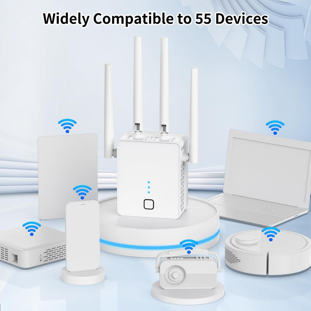 nonser WiFi Extender, 2024 Fastest WiFi Booster 1200Mbps Dual Band (5GHz/2.4GHz) WiFi Extenders Signal Booster for Home, WiFi Repeater with Ethernet Port Covers up to 10000sq. ft and 55 Devices