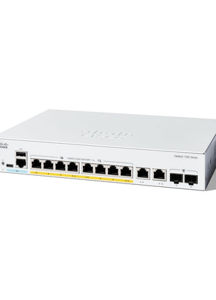 Cisco Catalyst 1300-8FP-2G Managed Switch, 8 Port GE, Full PoE, 2x1GE Combo, Limited Lifetime Protection (C1300-8FP-2G)