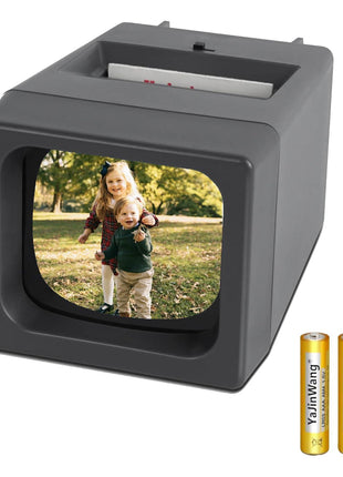 35mm Slide Film Viewer, 2X Magnification Slide Viewer, Desk Top LED Lighted Illuminated Viewing Old Slides (2 AAA Batteries Included)