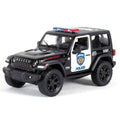 KiNSMART - Jeep Wrangler Rubicon Off Road 4x4 5 inch 1:34 Scale Die Cast Model Replica Toy Car (Rescue Police)