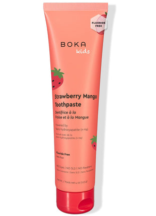 Boka Kids Toothpaste - Fluoride Free Nano Hydroxyapatite Toothpaste | Kids Oral Care - Strawberry Mango - 4 Oz, 1PK