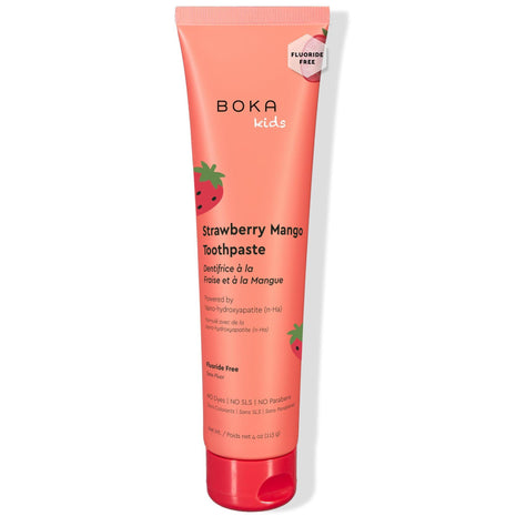 Boka Kids Toothpaste - Fluoride Free Nano Hydroxyapatite Toothpaste | Kids Oral Care - Strawberry Mango - 4 Oz, 1PK