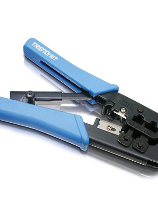 TRENDnet Crimping Tool, Crimp, Cut, And Strip Tool, For Any Ethernet or Telephone Cable, Built-In Cutter And Stripper, 8P-RJ-45 And 6P-RJ-12, RJ-11, All Steel Construction, Black, TC-CT68