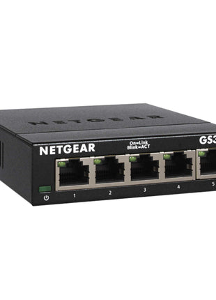 NETGEAR 5-Port Gigabit Ethernet Unmanaged Essentials Switch (GS305) - Home Network Hub, Office Ethernet Splitter, Plug-and-Play, Silent Operation, Desktop or Wall Mount