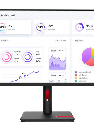Lenovo ThinkVision T22i-30 21.5 Full HD WLED LCD Monitor - 16:9 - Raven Black