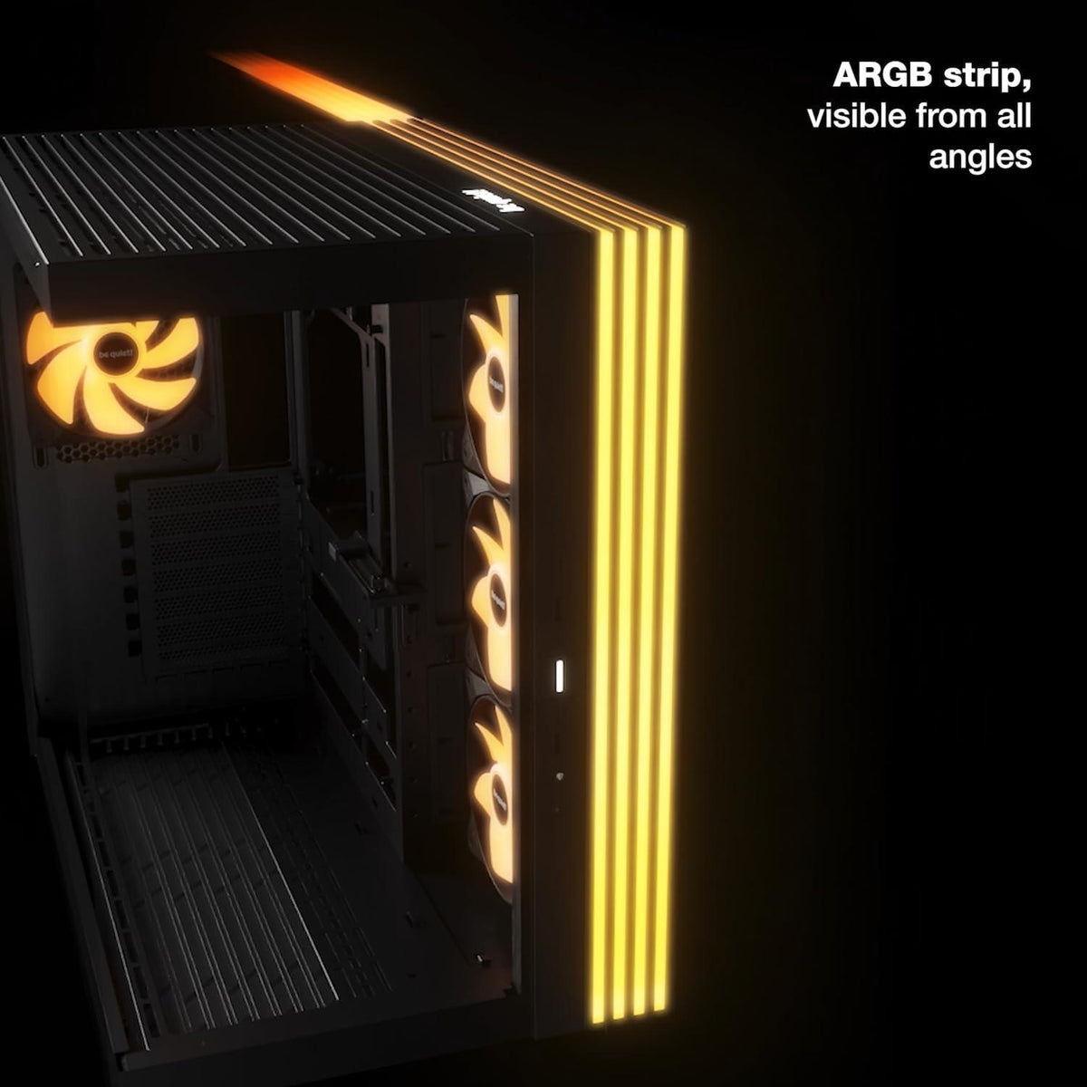 be quiet! Light Base 600 LX Black PC Case | Fully Windowed Front and Side Panel | Dual Chamber | ARGB LED Strip | 4 Light Wings LX 120mm PWM Fans | Inverted and Horizontal Layout Customizable | BGW67