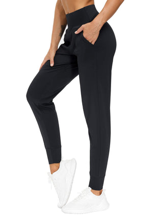 THE GYM PEOPLE Womens Joggers Pants with Pockets Athletic Leggings Tapered Lounge Pants for Workout, Yoga, Running, Training (Large, Black)