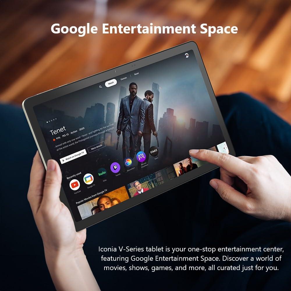 Acer Iconia V10-21-82CD Tablet | 10.1" 1920 x 1200 IPS 16:10 Touch Display | MediaTek Helio G80 Octa-Core CPU | 4GB RAM | 128GB eMMC | WiFi-5 | 5MP & Rear 8MP Webcam | Bumper Case | Android 14