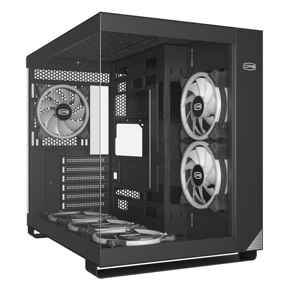 PCCOOLER CPS - C3 T500 ARGB Black - Mid Tower - Gaming Desktop Case with 6 ARGB Fans - ATX/M-ATX/ITX - 270 Column Free Panoramic View - 360MM Radiator & 400MM GPU Support (C3-T500BKD6-GL)