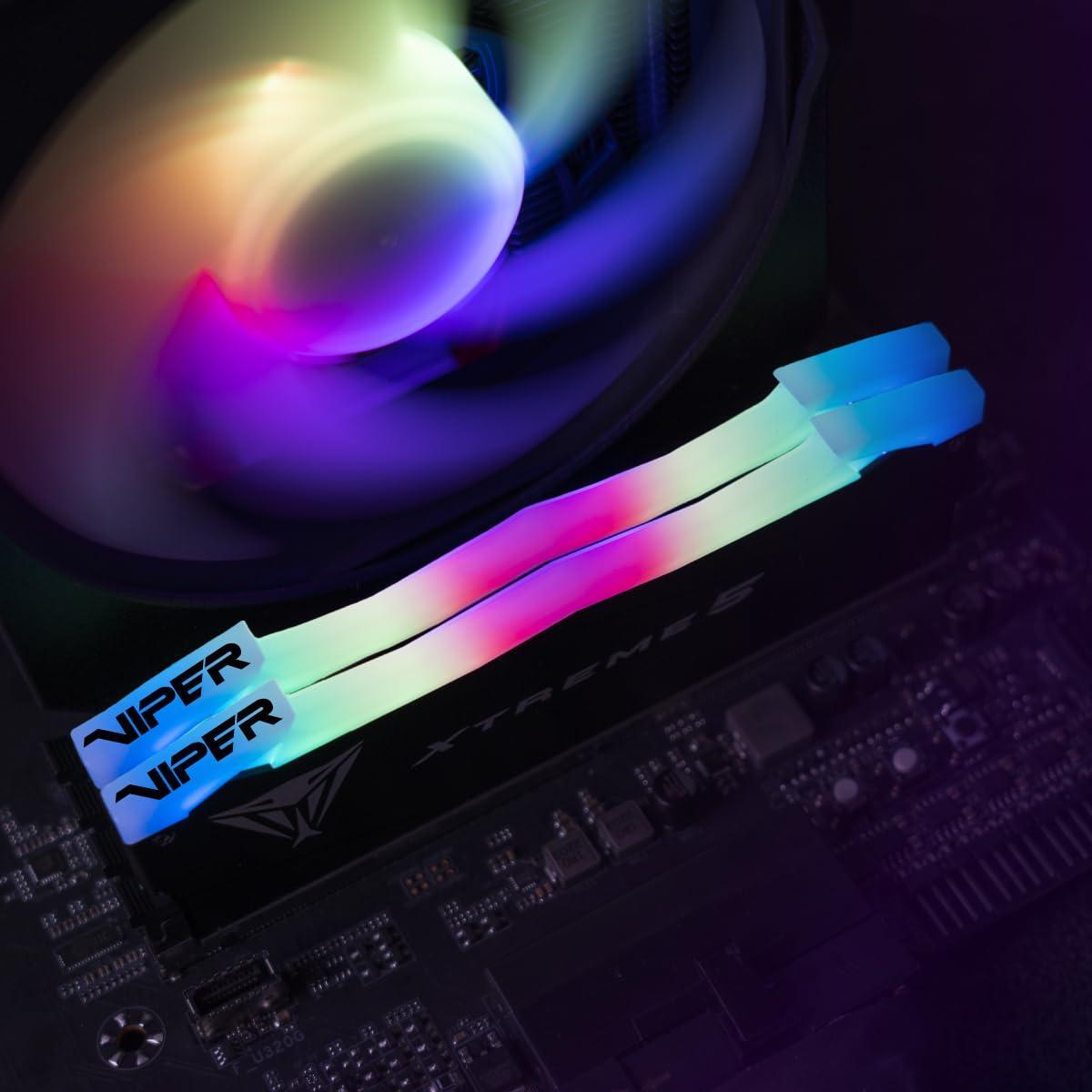 Patriot Viper Xtreme 5 RGB DDR5 RAM 48GB (2X24GB) 7600MT/s CL36 1.45v UDIMM Desktop Gaming Memory Kit Compatible with Intel XMP - PVXR548G76C36K