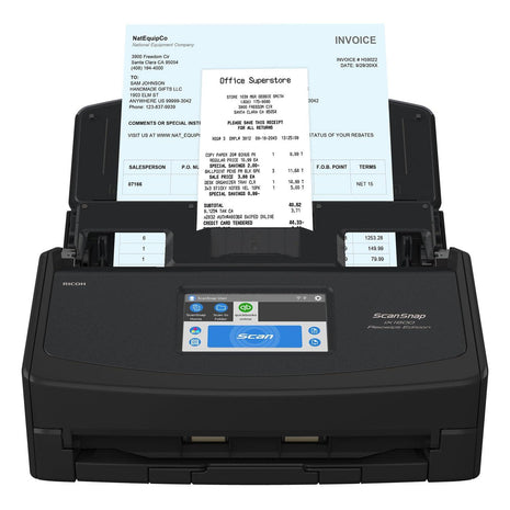 ScanSnap iX1600 Receipt Edition Color Duplex Invoice Document Scanner for Mac and PC Works with QuickBooks Online, Black