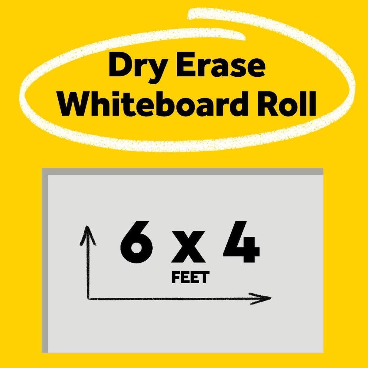 Post-it Dry Erase Whiteboard Film Surface for Walls, Doors, Tables, Chalkboards, Whiteboards, and More, Removable, Stain-Proof, Easy Installation, 6 ft x 4 ft Roll (DEF6X4)