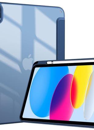 ProCase for iPad A16 11th/10th Generation Case with Pencil Holder, Navy | 11 Inch 2025/10.9 Inch 2022, Hybrid Cover a16 iPad Case 11th/10th Generation, Clear Back Soft TPU Bumper, Auto Wake/Sleep