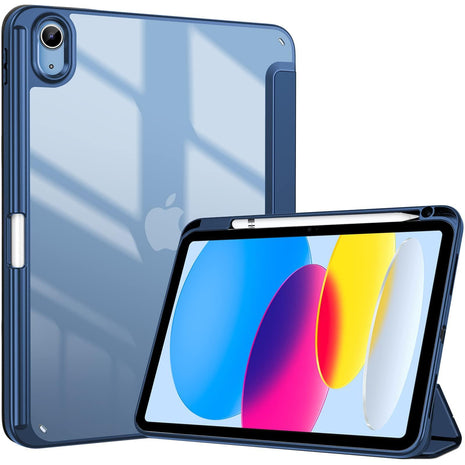 ProCase for iPad A16 11th/10th Generation Case with Pencil Holder, Navy | 11 Inch 2025/10.9 Inch 2022, Hybrid Cover a16 iPad Case 11th/10th Generation, Clear Back Soft TPU Bumper, Auto Wake/Sleep