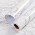 practicalWs Glossy Marble Contact Paper Granite White/Grey Kitchen Countertop Cabinets Furniture Refurbishment Wall Paper Thick Removable Wallpaper Peel and Stick Wall Decor Vinyl Wrap 11.8 inchx78.7 inch