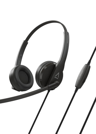 Creative HS-230 USB & 3.5 mm On-Ear Headset with Noise-Cancelling Mic, Inline Mic Mute/Volume Control, Plug-and-Play for Video Calls