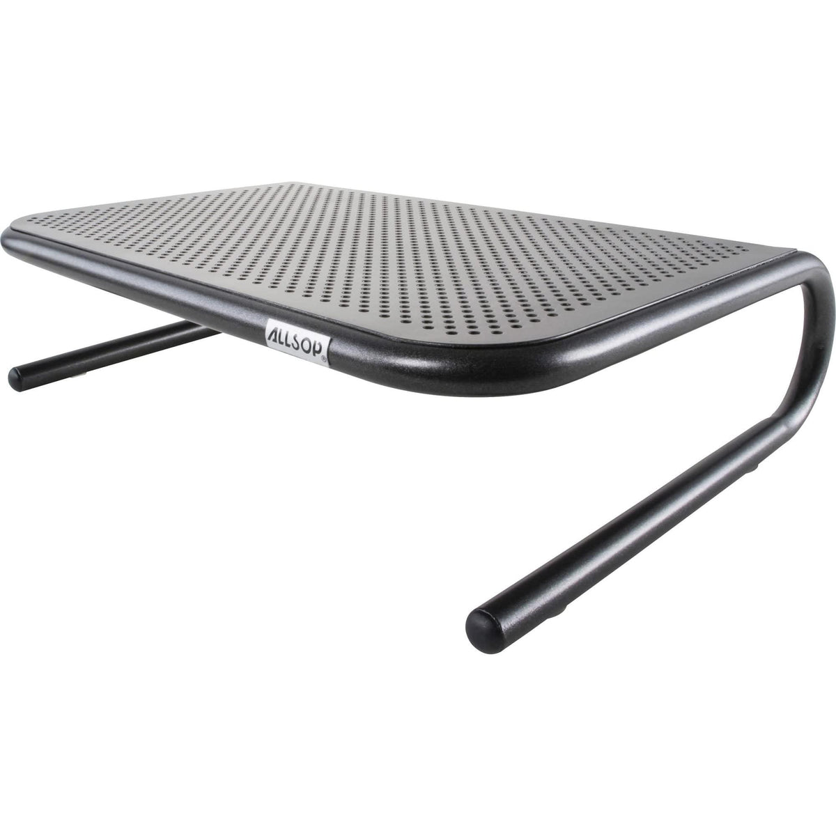 Allsop Metal Art Jr. Monitor Stand, 14-Inch wide platform holds 40 lbs with keyboard storage space - Pearl Black (30165)