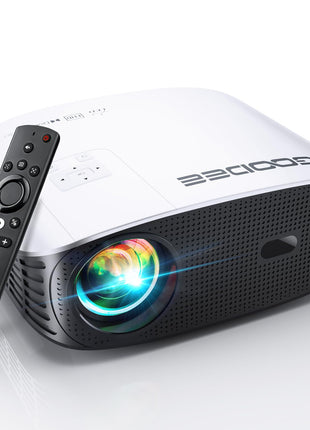 GooDee 4K Smart Projector with 5G WiFi and Bluetooth, Built-in Streaming Apps, Dolby Audio 400 inch Outdoor Movie Projector for Home Theater, Compatible with TV Stick, iOS, Android