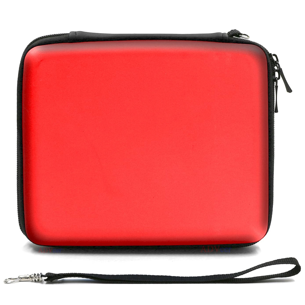 ADVcer 2DS Case, EVA Waterproof Hard Shield Protective Carrying Case with Hand Wrist Strap and Double Zipper Compatible with Nintendo 2DS (Reddish Orange)