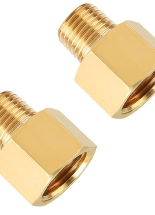 SUNGATOR 3/8 Inch Female to 1/4 Male Reducer, NPT Brass Pipe Fittings Adapters, 1/4" Male to 3/8" Female NPT Reducer Adapters, Brass Pipe Extension Connectors, Pack of 2