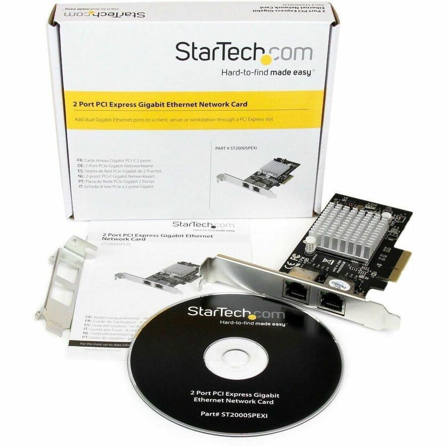 StarTech St2000spexi 2-Port Gigabit Ethernet Server Adapter Network Card