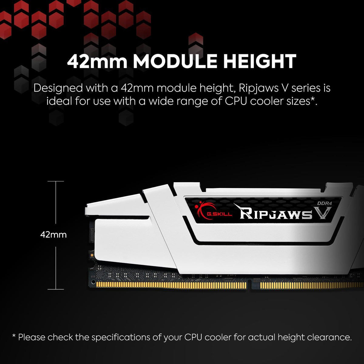 G.Skill RipJaws V Series 64GB (2 x 32GB) 288-Pin SDRAM DDR4 3600 (PC4-28800) CL18-22-22-42 1.35V Dual Channel Desktop Memory Model F4-3600C18D-64GVK