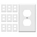 ENERLITES Duplex Wall Plates Kit, Electrical Outlet Covers, Standard Size 1-Gang 4.50 inch x 2.76 inch, Unbreakable Polycarbonate Thermoplastic, Electric Receptacle Plug Covers, 8821-W-10PCS, White, 10 Pack