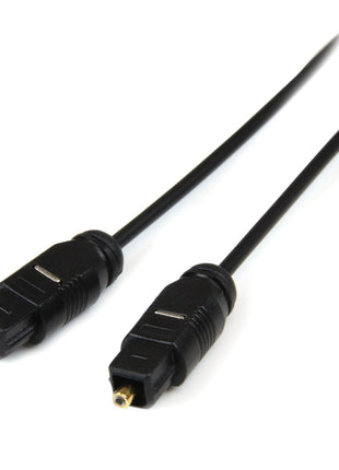 StarTech.com 15 ft Thin Toslink Digital Optical SPDIF Audio Cable - 15ft / 15 Feet Optical Audio Cable (THINTOS15),Black