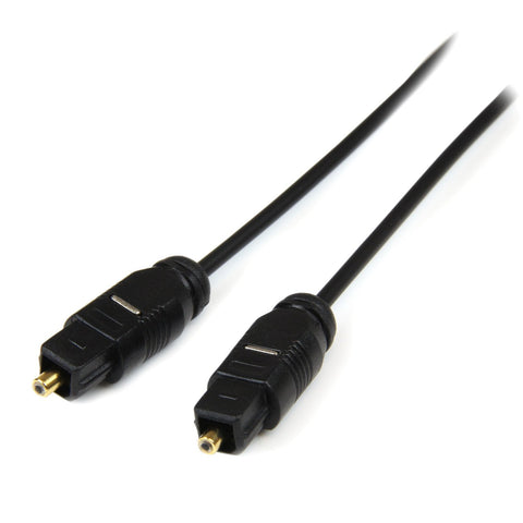 StarTech.com 15 ft Thin Toslink Digital Optical SPDIF Audio Cable - 15ft / 15 Feet Optical Audio Cable (THINTOS15),Black