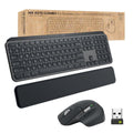 Logitech MX Keys Combo for Business | Gen 2, Full Size Wireless Keyboard and Wireless Mouse, with Keyboard Palm Rest, Bluetooth, Logi Bolt, Quiet Clicks, Windows/Mac/Chrome/Linux - Graphite