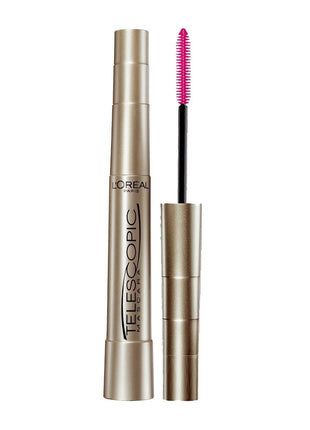 L'Oreal Paris Makeup Original Telescopic Mascara, Separating Mascara Volume and Length Formula, Washable, Blackest Black, 0.27 Fl Oz., 1 Count