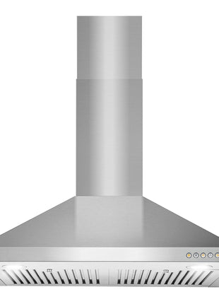 30 in. Vista Coll 380 CFM Ducted Wall Mount Range Hood LED, Stainless Steel | Cosmo COS-63175 Push Button Controls, 3 Fan Speeds, Permanent Dishwasher-Safe Baffle Filters, Backdraft Damper