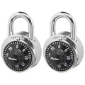 Master Lock Black Gym Locker Lock Combination Padlock, Indoor Combo Lock with Preset 3-Digit Code for Cabinets, Storage, 2 Pack, 1500T