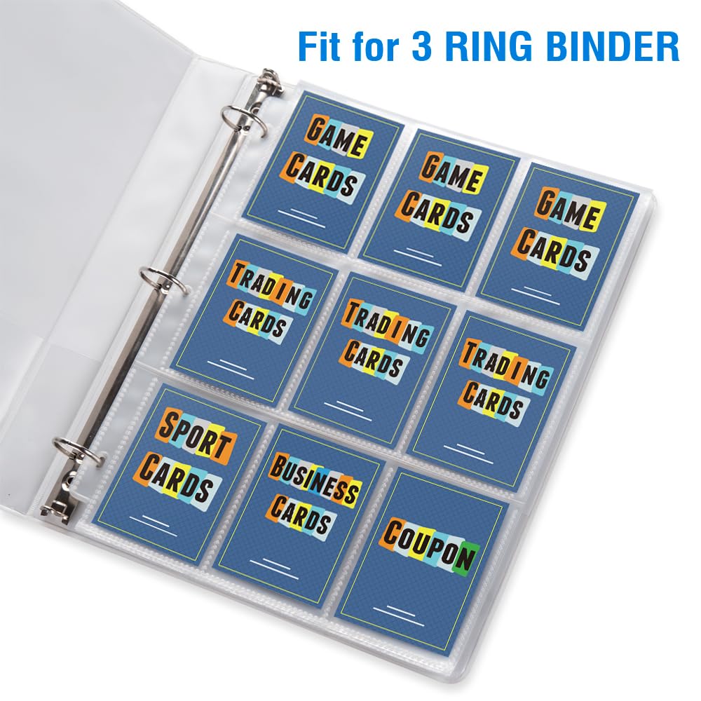 36 Pack 9 Pocket Page Protectors, Sooez Trading Card Sleeves for 3 Ring Binder, Baseball Cards Holder, Protective Pages Sheets for Binders Album, Fit for YuGiOh, MTG, Game, Business & Sports Cards