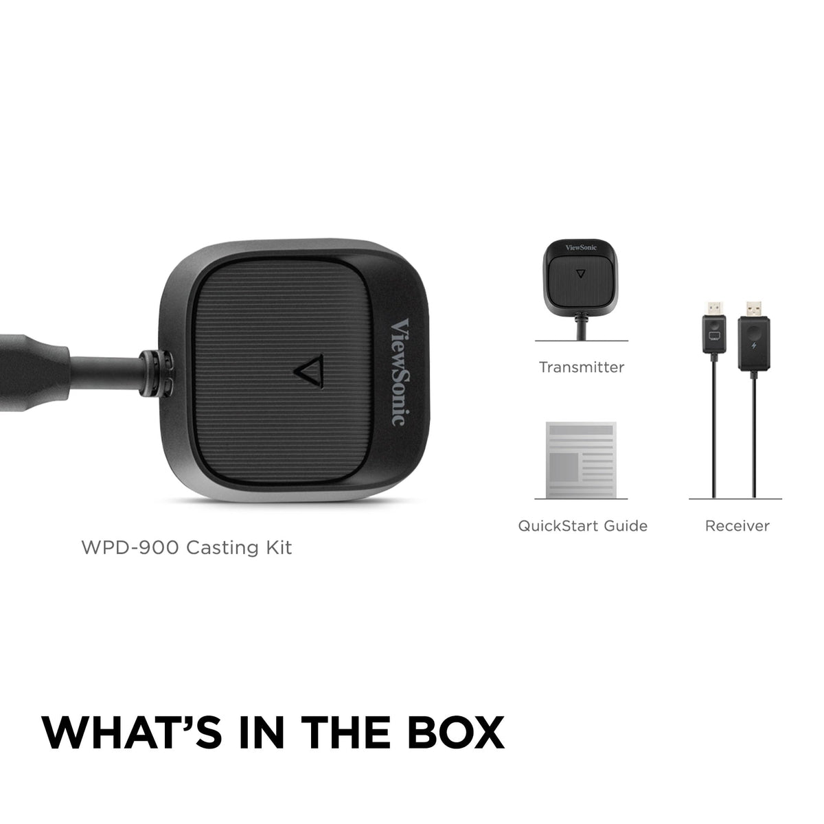 ViewSonic WPD-900 Wireless Screen Casting Kit with 1080p Full HD, Miracast, and AirPlay Support, USB-C, HDMI, and USB Ports for Plug-and-Play Functionality