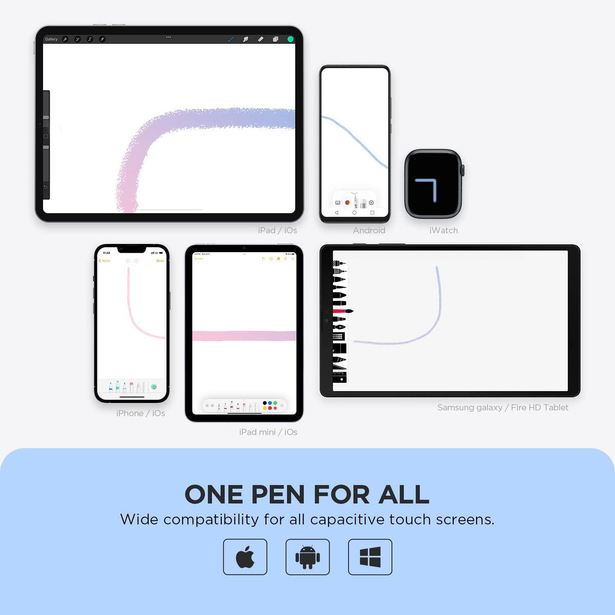 OASO Stylus Pen for Touch Screens, Disc Tip & Magnet Cap Styli Pencil Compatible with Apple iPad pro/iPad 6/7/8/9/iPhone/Samsung Galaxy Tab A7/S7/Fire HD 7/8/10 Plus Tablet/All Touch Devices