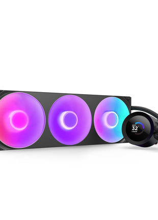 NZXT Kraken Plus 360 RGB – AIO CPU Liquid Cooler – 360mm Radiator – F360 RGB Core Single Frame Fan – Customizable 1.54 inch Square LCD – AMD® AM5, AM4 – Intel® LGA 1851/1700, 1200/115X – Black