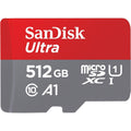 SanDisk 512GB Ultra microSDXC UHS-I Memory Card with Adapter - Up to 150MB/s, C10, U1, Full HD, A1, MicroSD Card - SDSQUAC-512G-GN6MA [New Version]