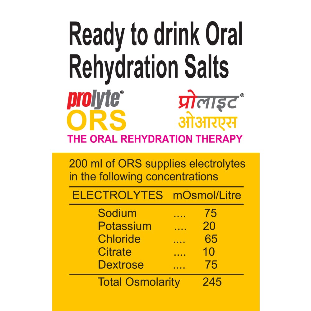 Cipla Prolyte Ors Ready To Drink Oral Rehydration Contains Vital Electrolytes | Restores Body Fluids Lost Due To Sweating, Diarrhea & Vomiting | Who Formula (Pineapple, Pack Of 10), Liquid