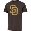 MLB Men's Distressed Imprint Match Team Color Primary Logo Word Mark T-Shirt (San Diego Padres Brown, Large)