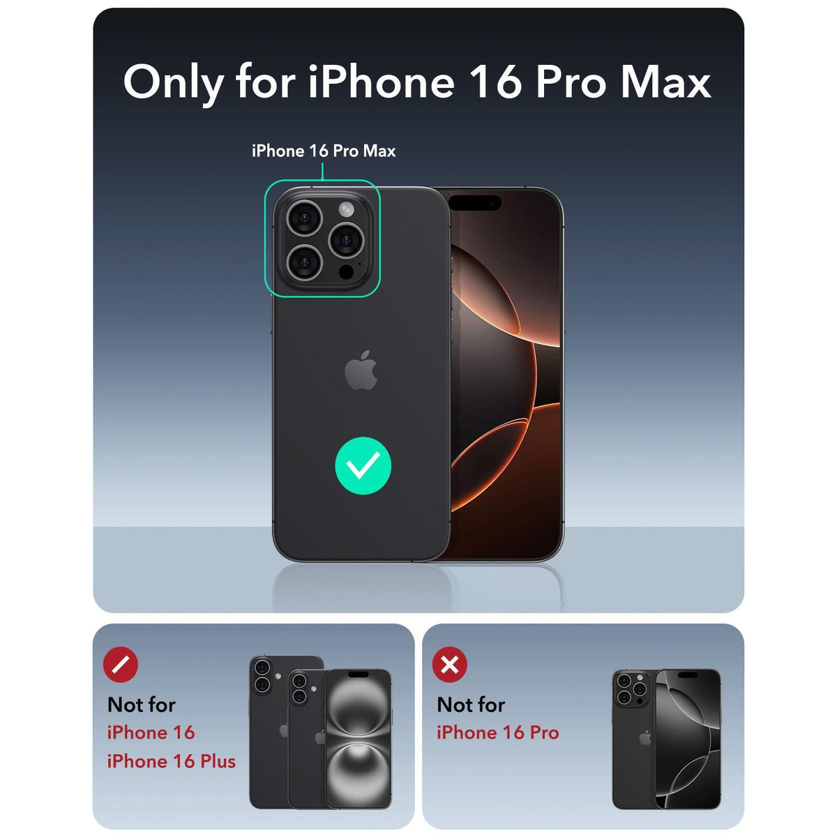 ESR for iPhone 16 Pro Max Case with Stash Stand, Camera Control, 23FT Military-Grade Shock-Absorbing Drop Protection, Compatible with MagSafe Accessories, Magnetic Cyber Series, Black